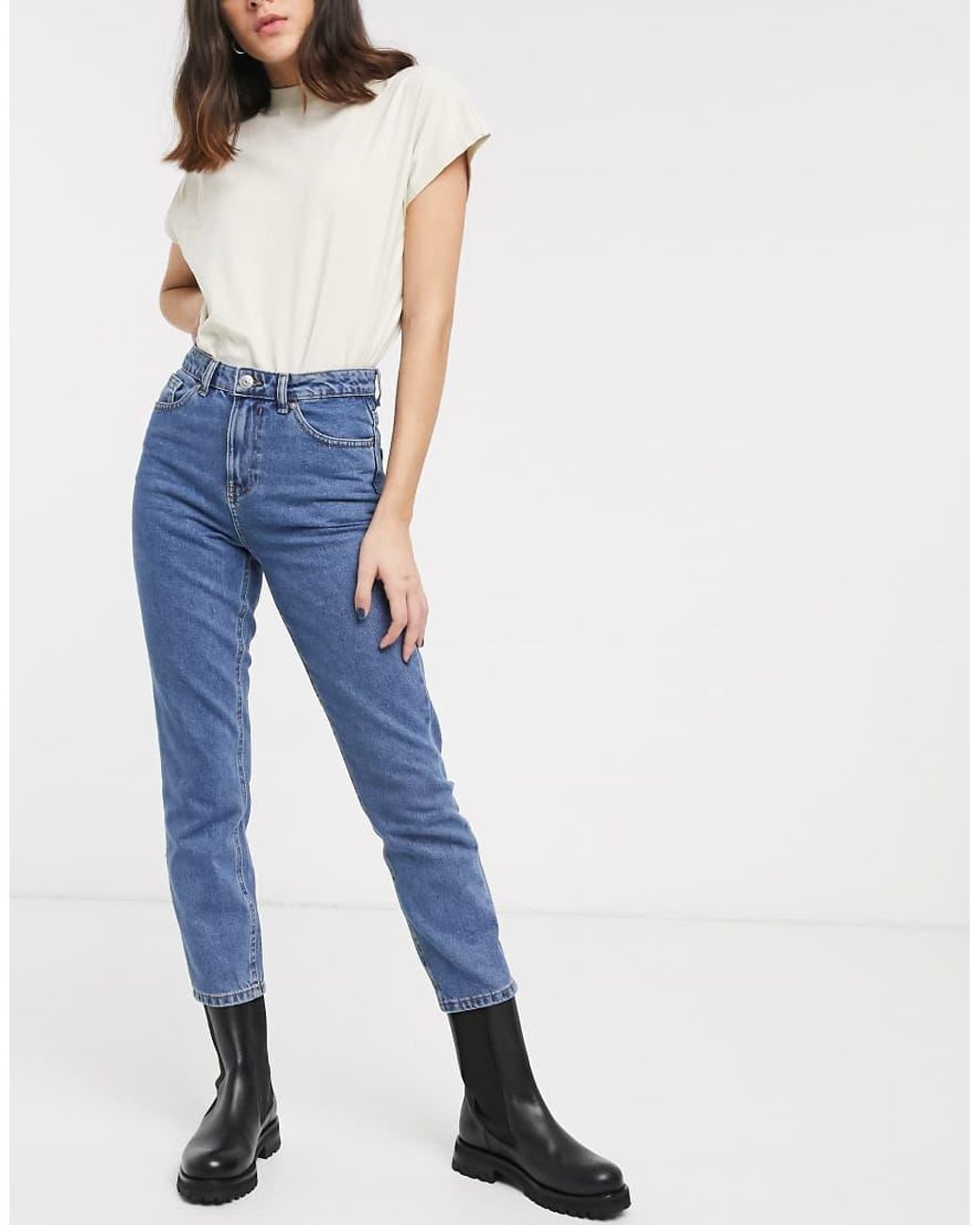 ONLY Blue Mom Jeans With 90s Wash