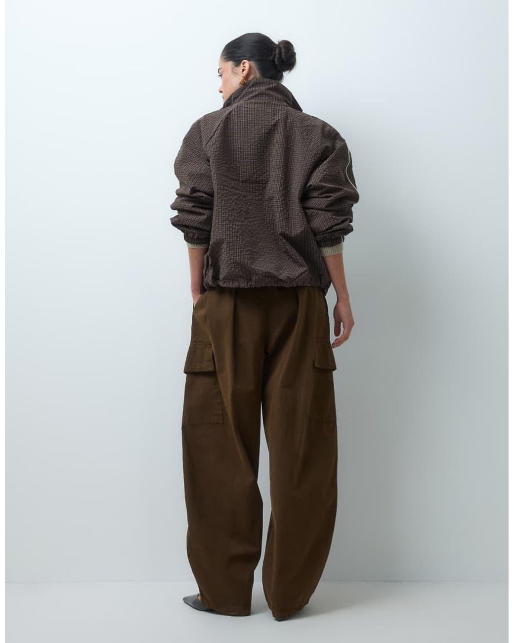 ASOS Brown Pleated Waistband Detail Trouser