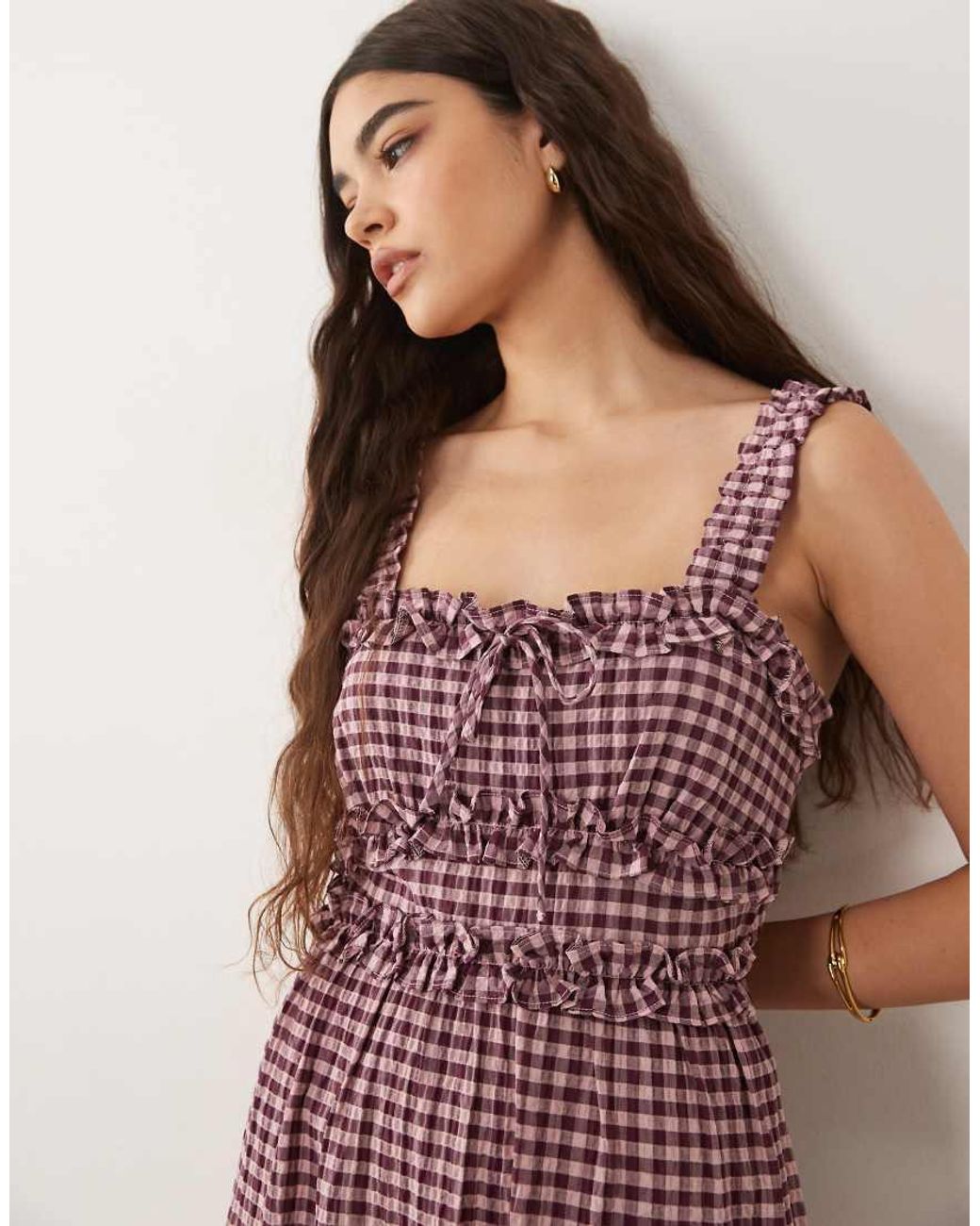 New Look Pink Tiered Sleeveless Milkmaid Midi Dress