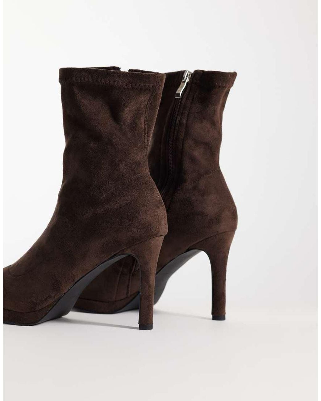 SIMMI Brown Simmi London Grech Heeled Sock Boots