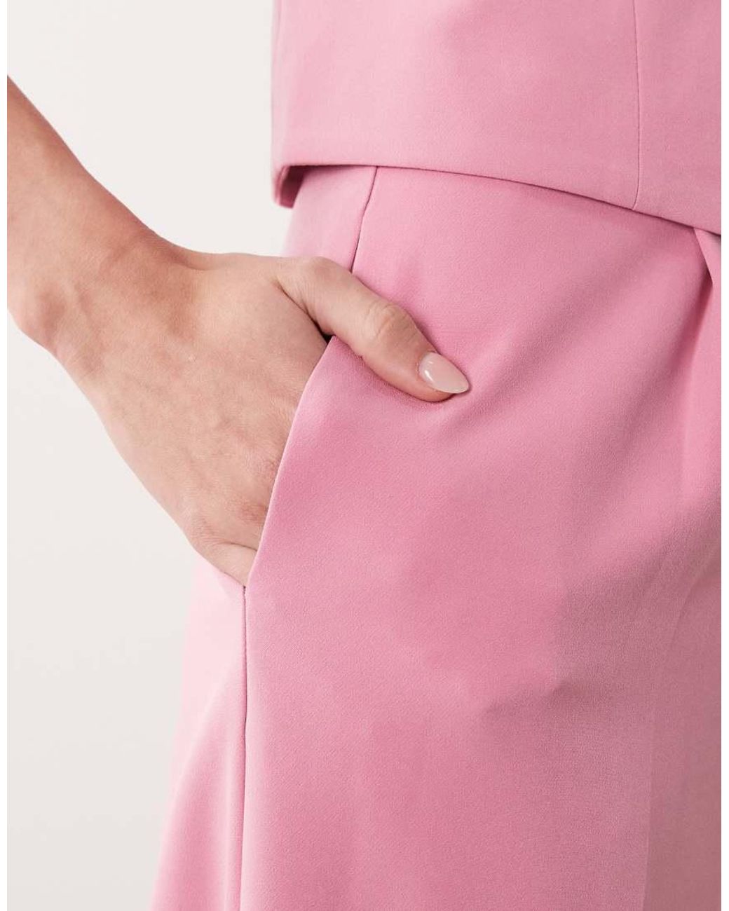 Vila Pink Tailored High Waist Trousers Co-ord