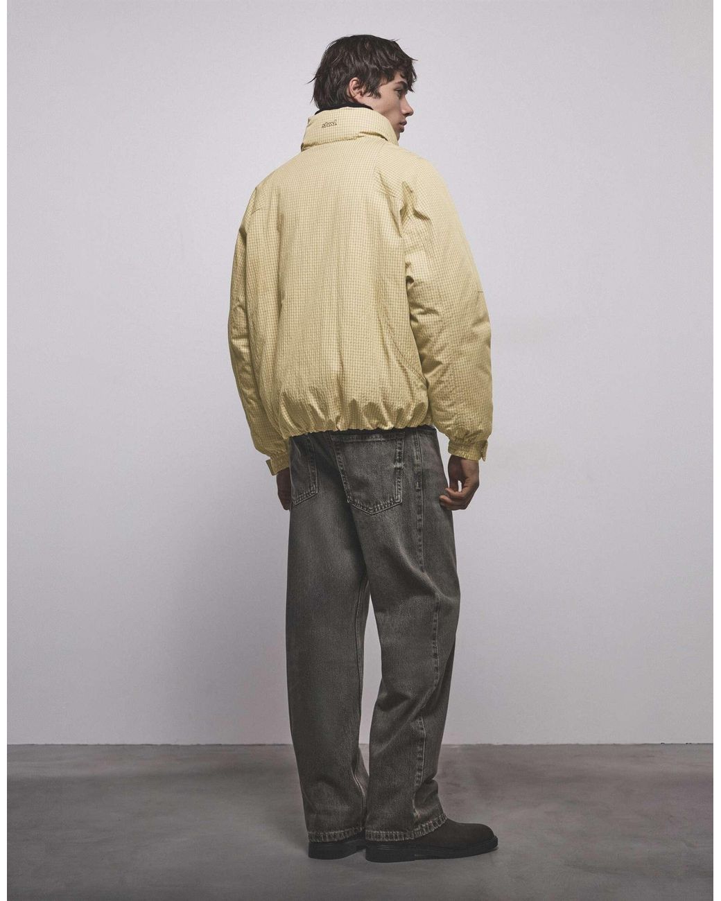 Pull&Bear Karierte steppjacke in Natural für Herren
