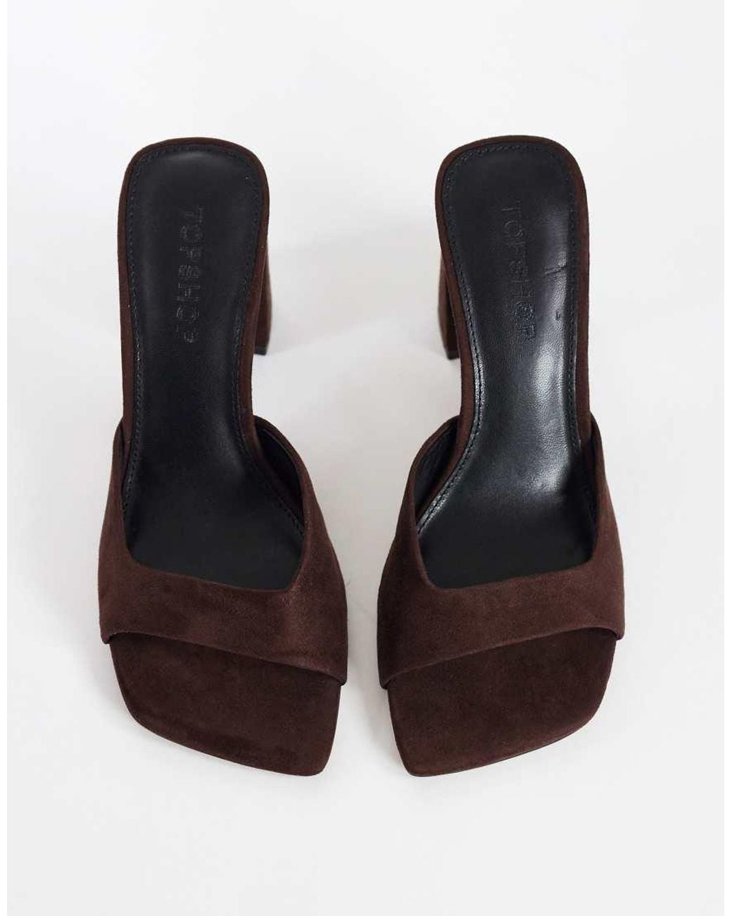 TOPSHOP Brown Walter High Heeled Mule