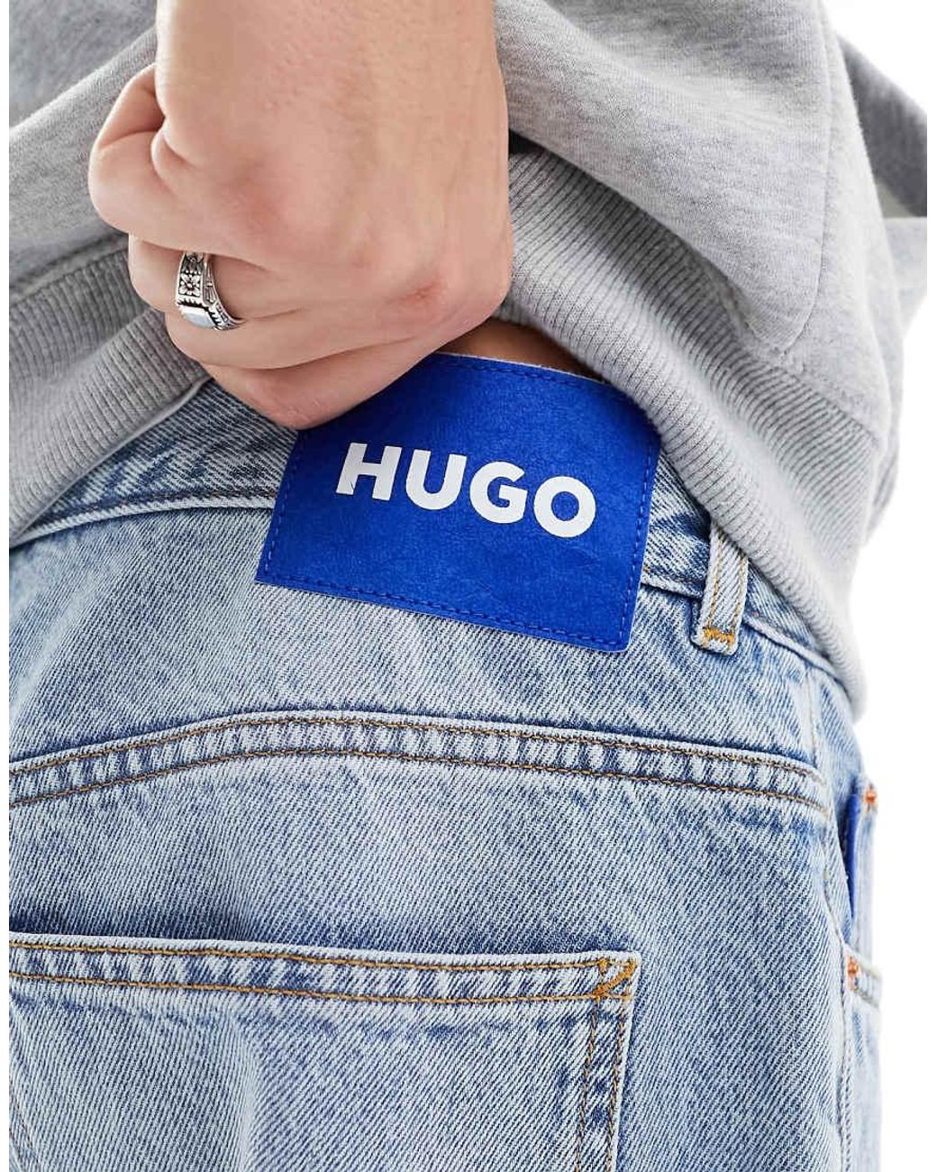 HUGO Blue Straight Leg Jeans for men