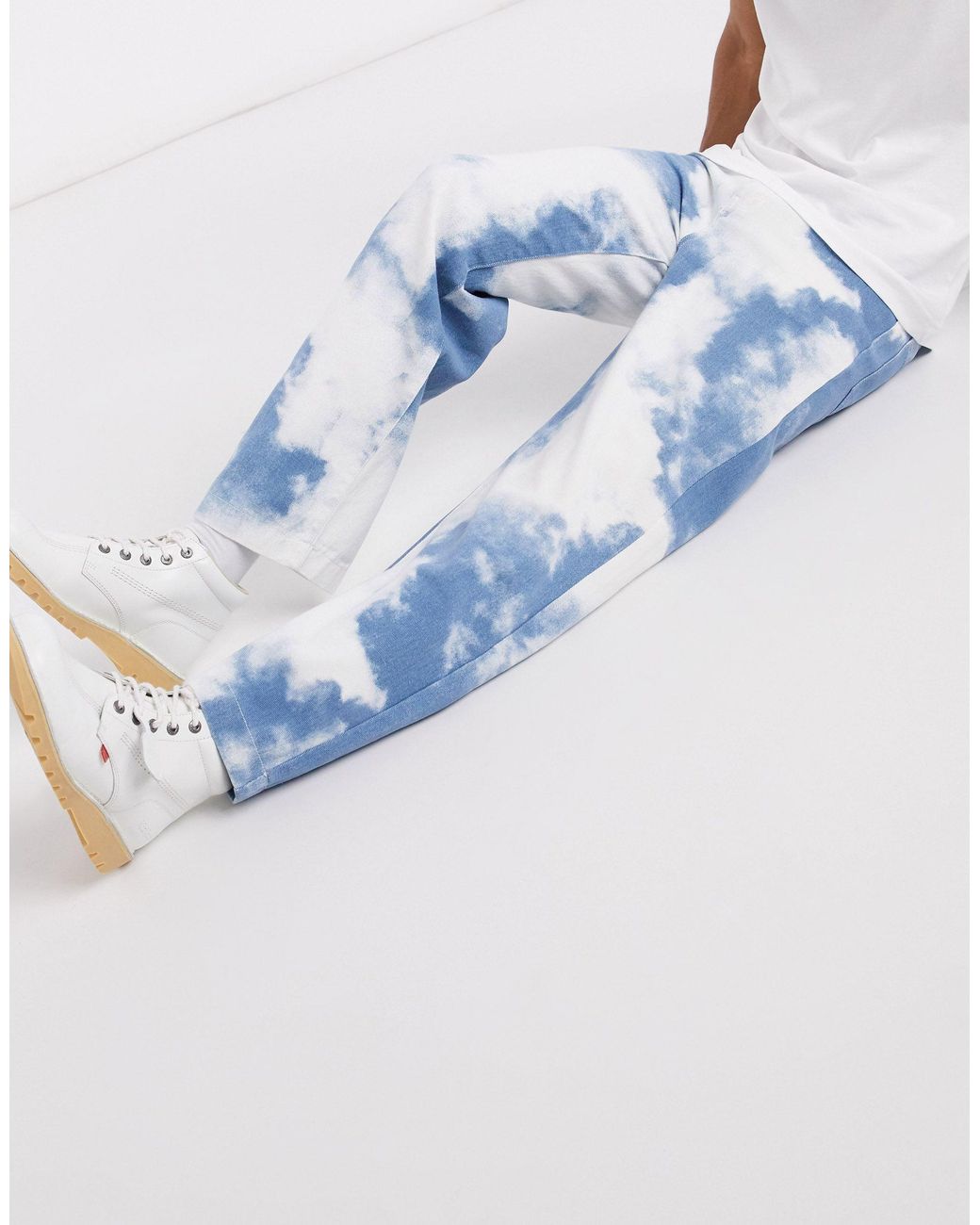 Jaded London Jaded Cloud Print Skate Jeans in Blue for Men | Lyst