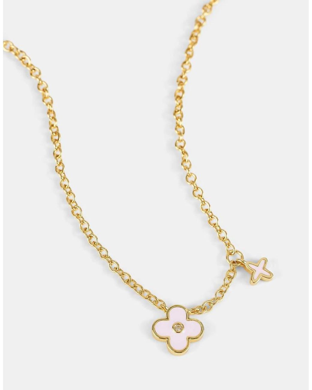 CERNUCCI Metallic 10Mm Double Motif Enamel Necklace