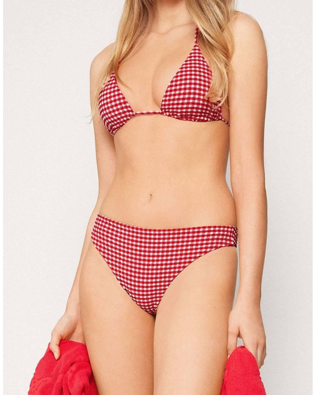 Tezenis Pink Summer Vichy Brazilian Bikini Bottoms