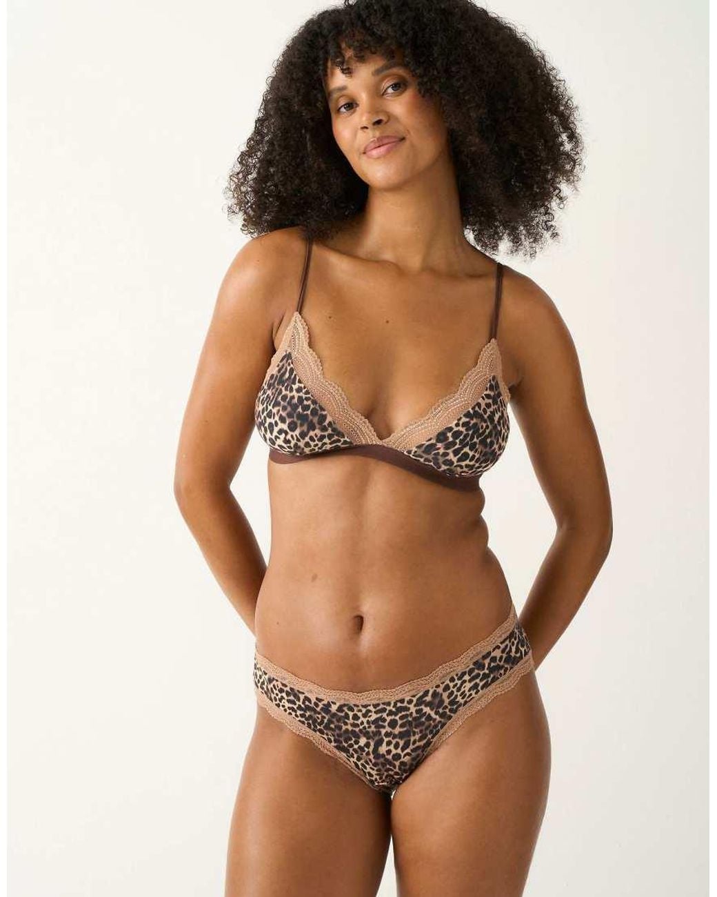 Stripe & Stare Brown Light Lace Triangle Bra