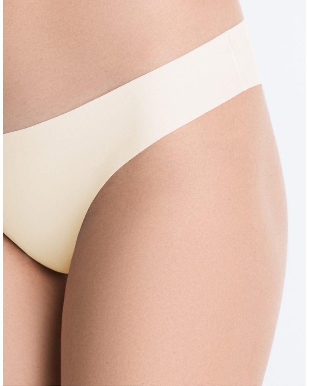 Oysho Blue 5 Laser-Cut Invisible Polyamide Blend V-Cut Bikini Briefs