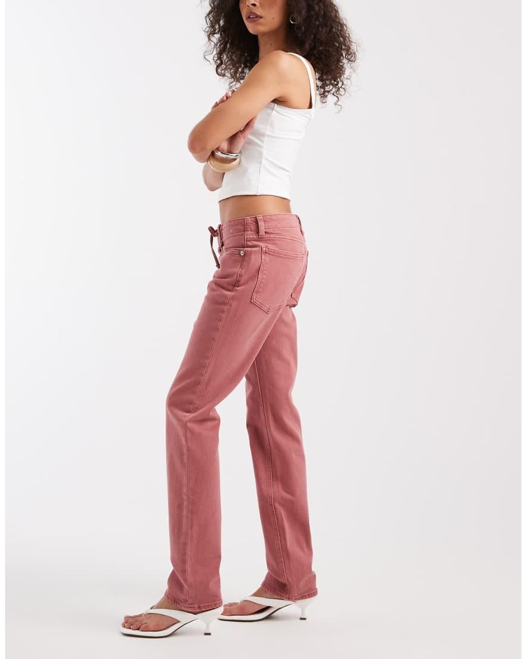 Gap Red 90's Lace Up Straight Leg Jeans