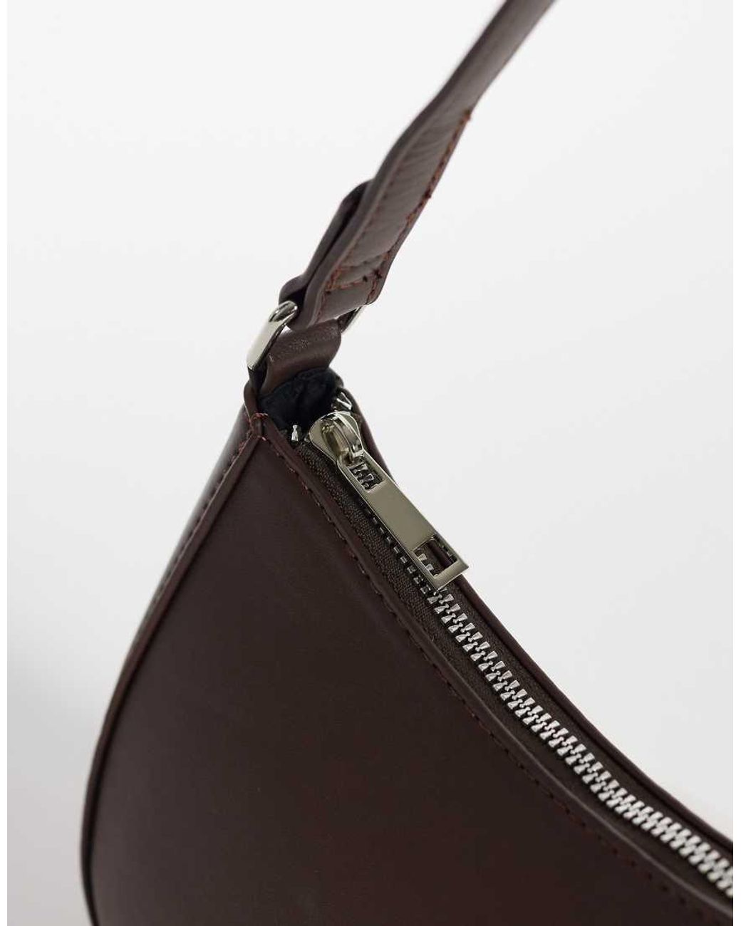 Pieces Brown Leather Look Shoulder Bag