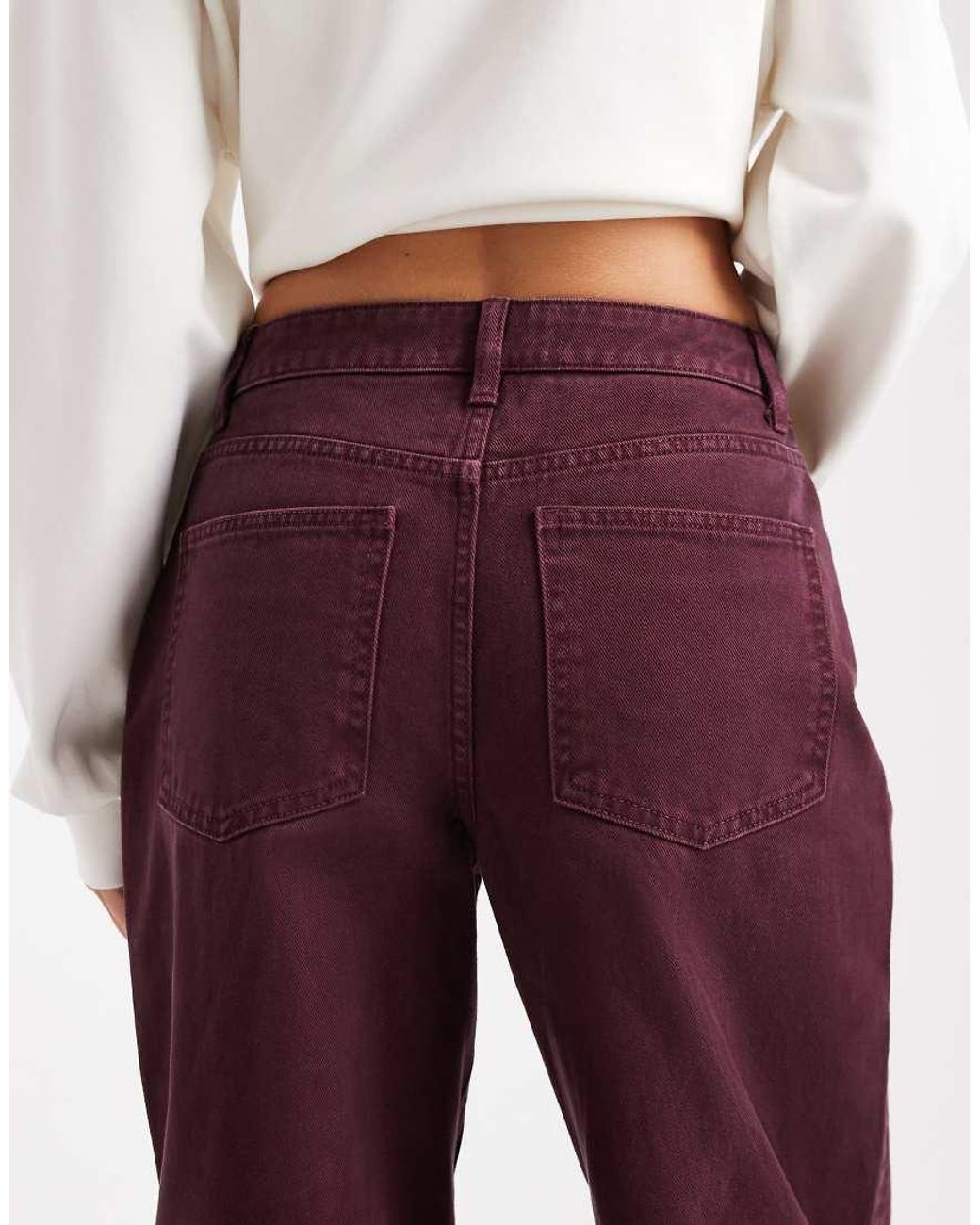 ASOS Red Slim Barrel Jeans