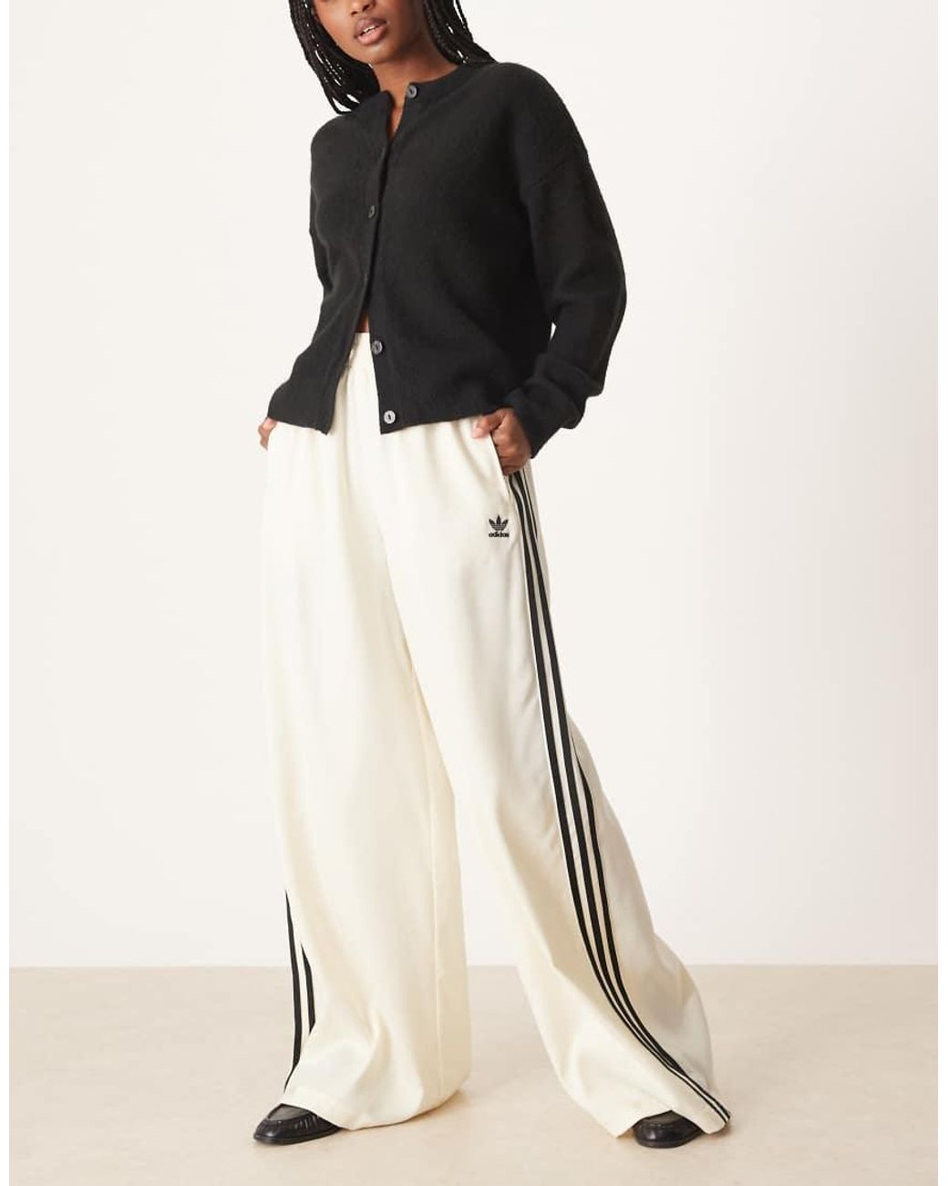 Adidas Originals Natural Wide Leg Satin joggers