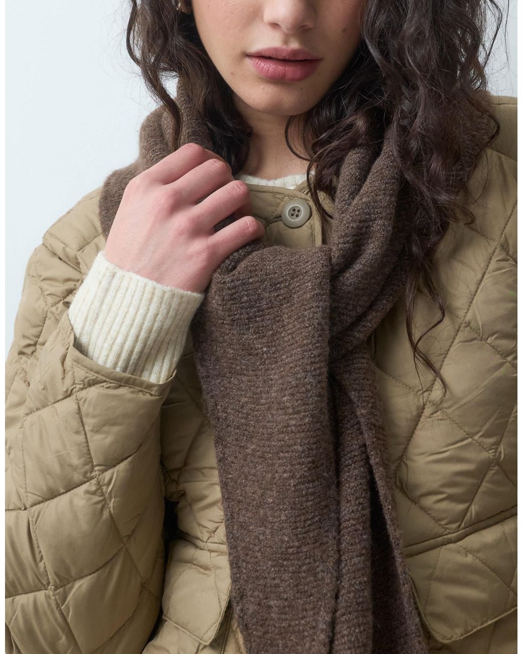 ONLY Brown Knitted Short Scarf