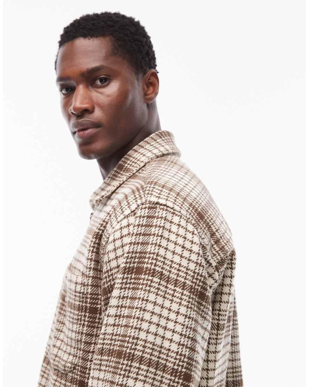 Obey Natural Parker Flannel Zip Up Shirt Jacket for men
