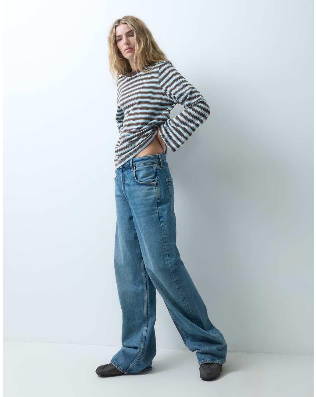 ONLY Blue Wide Sleeve Top