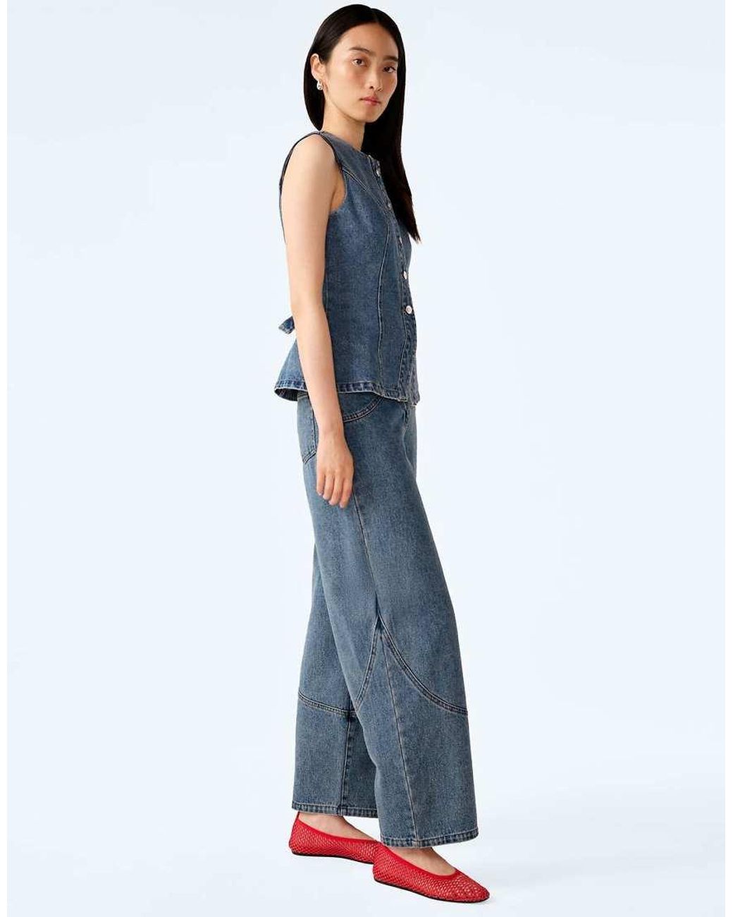 OMNES Blue Jeans Zola Mid-Rise Barrel Jean