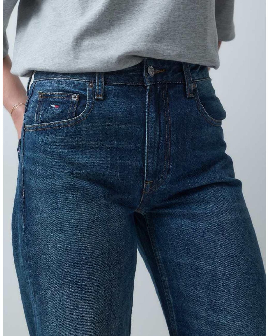 Tommy Hilfiger Blue Mia Mid Rise Relaxed Straight Fit Jeans