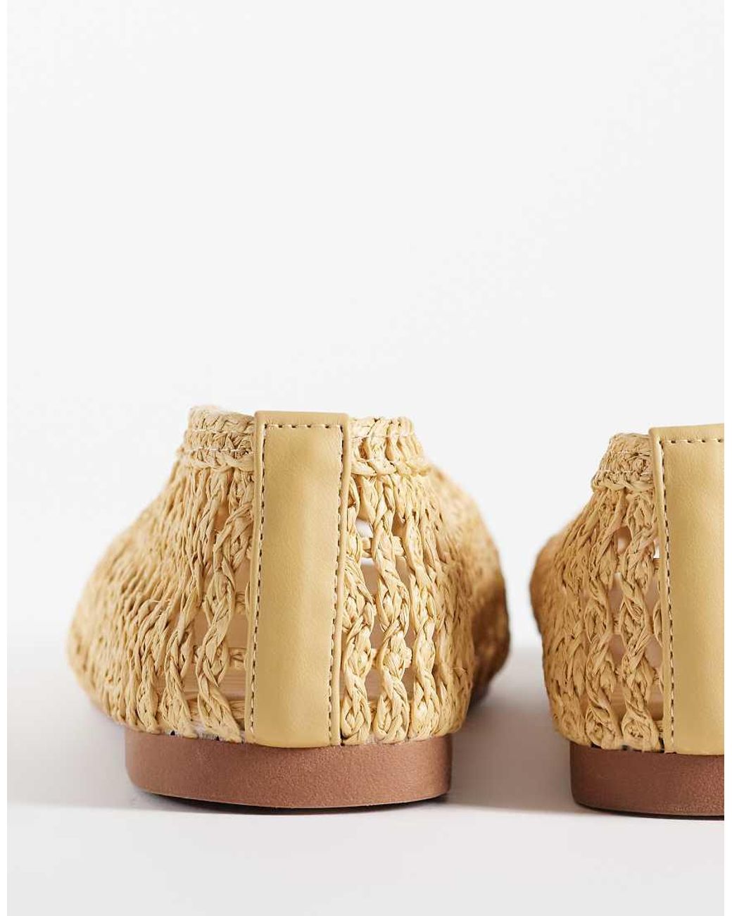 ASOS Metallic Wide Fit Lioness Weave Ballets