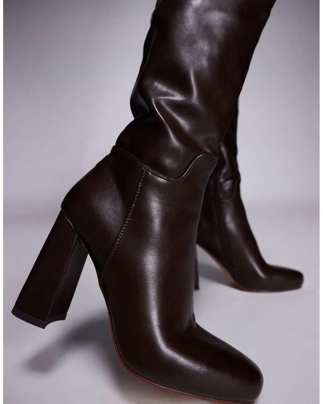 SIMMI Brown Simmi London Harrieta Heeled Over The Knee Boots