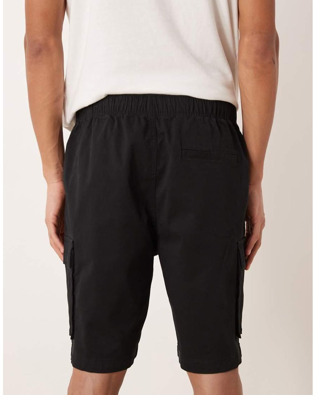 Calvin Klein Black 9" Straight Fit Cargo Shorts for men