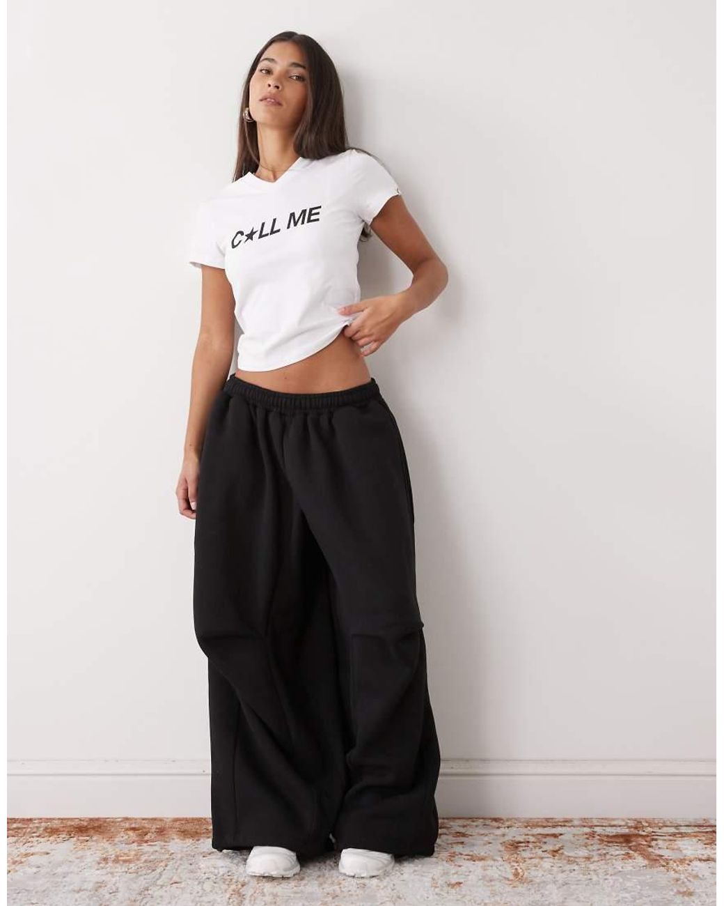 Collusion White Short Sleeve Call Me Slogan Baby Tee