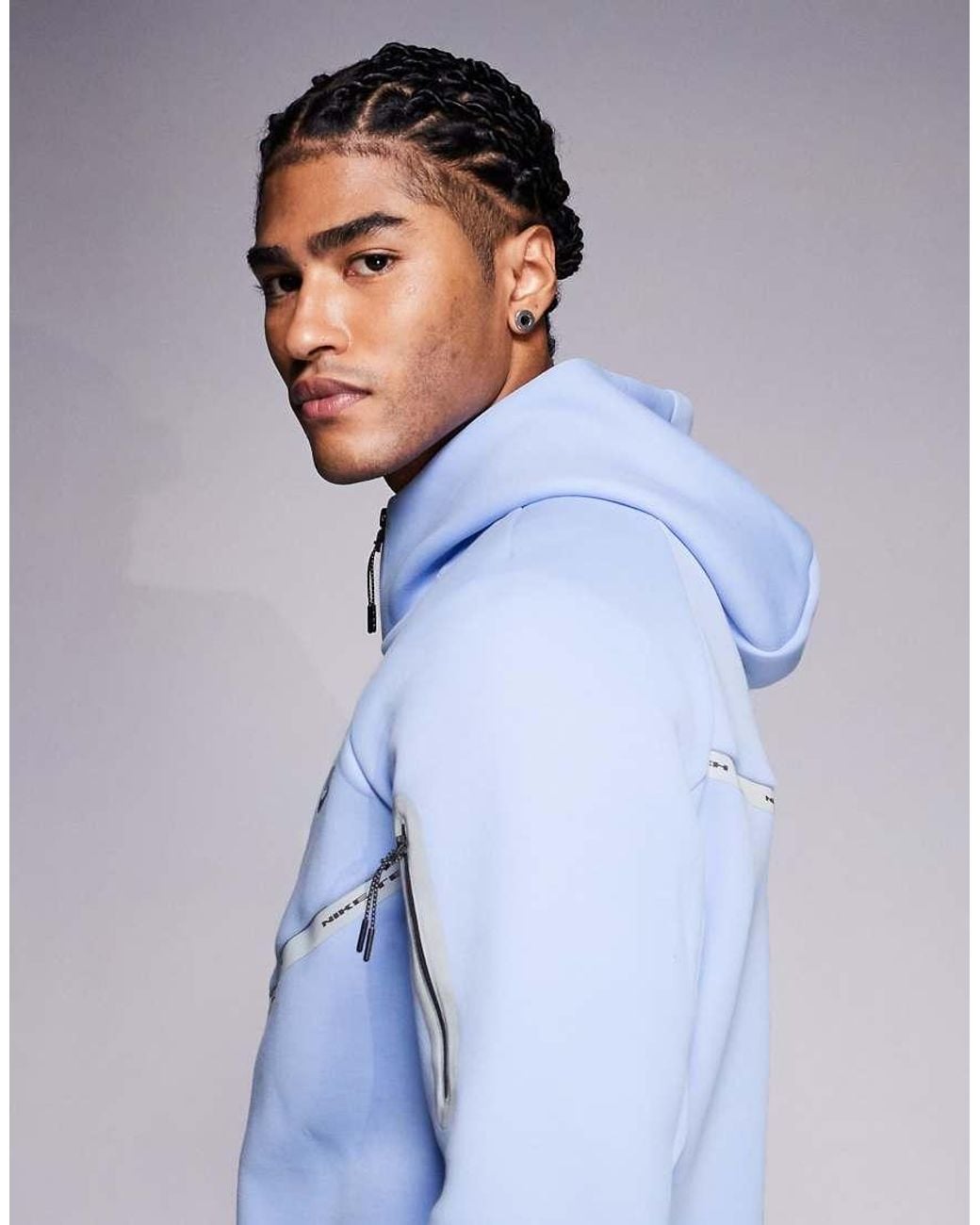Nike Blue Tech Fleece Reflective Full Zip Hoodie for men