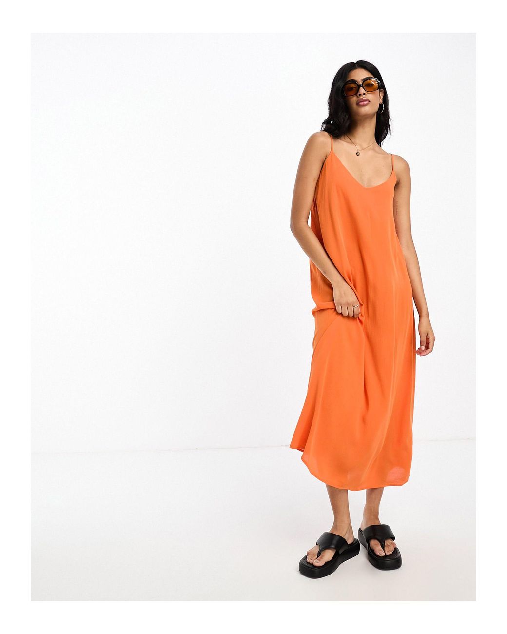 Y.A.S Strappy Maxi Dress in Orange Lyst