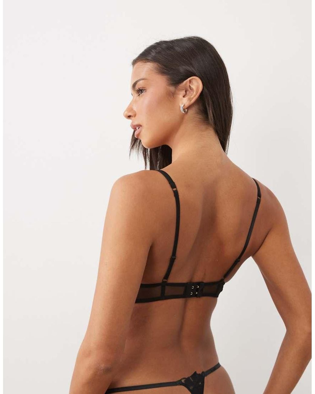 Bluebella Black Alara Longline Wired Bra With V Wire Detail