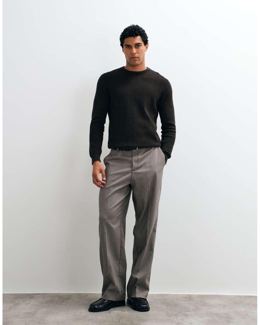 Mango Black 100% Cotton Knitted Jumper for men