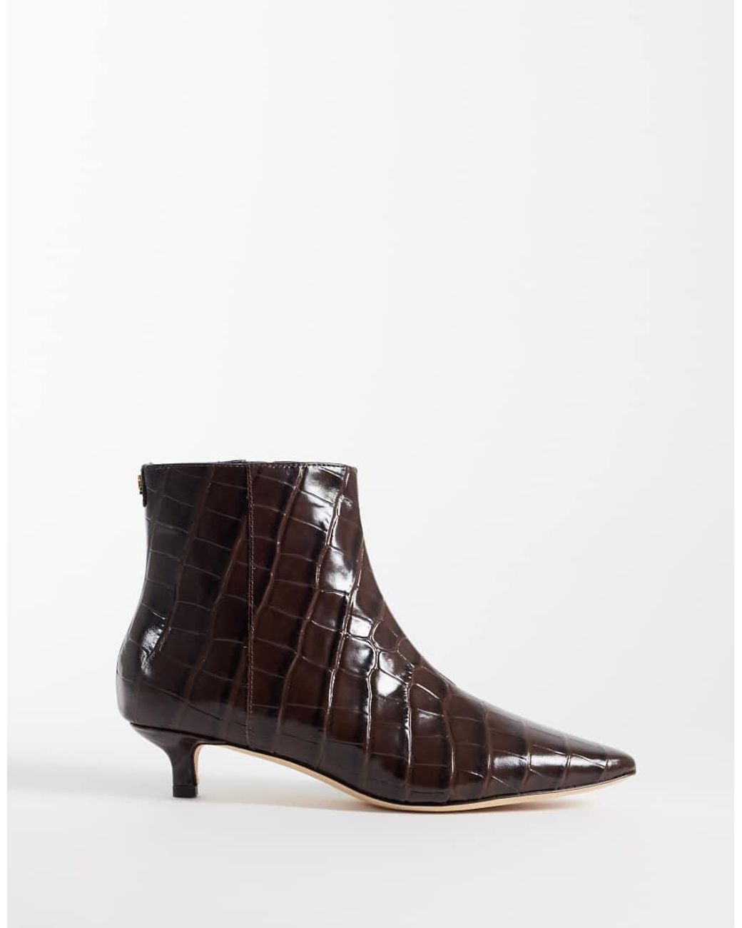 Ralph Lauren Brown Ankle Kitten Heeled Boot