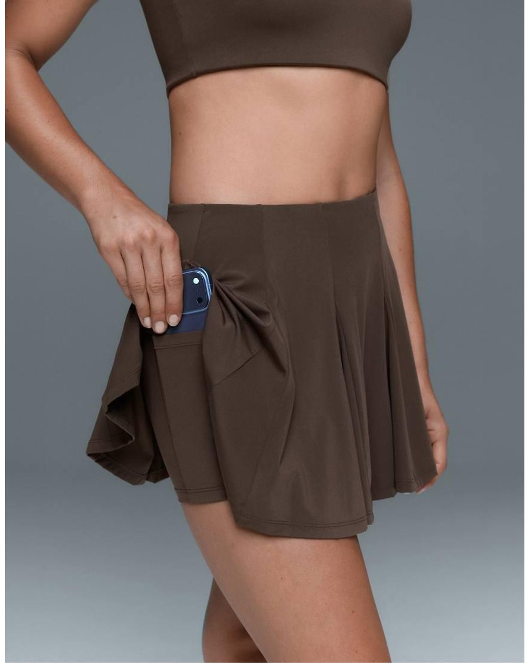 Oysho Gray Light Touch Godet Short Skirt