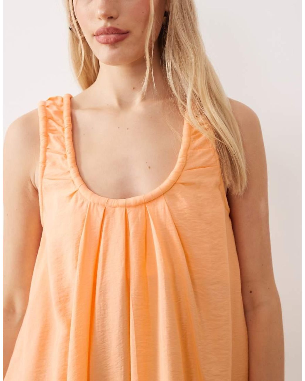 ASOS Natural Ruched Neck Mini Sundress