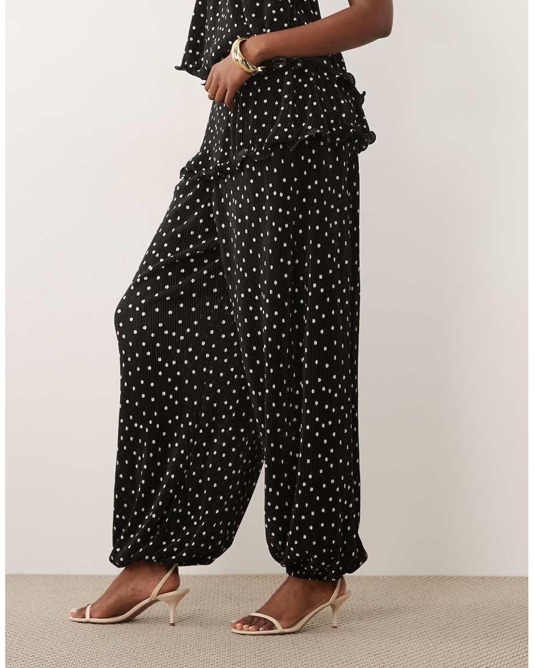 ASOS Multicolor Plisse Bubble Trousers With Skirt Overlay