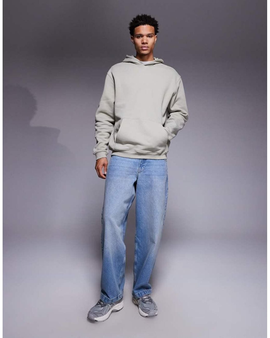 ASOS Gray Premium Heavyweight Oversized Hoodie for men