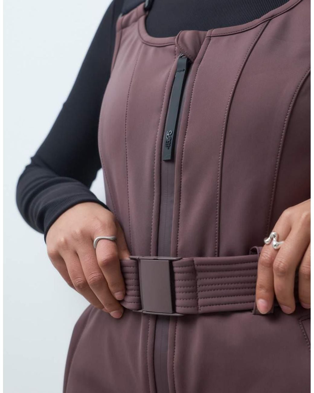 ASOS 4505 Ski & Snow Blue 4505 Ski Water Repellent Soft Shell Salopette With Cinched Waist