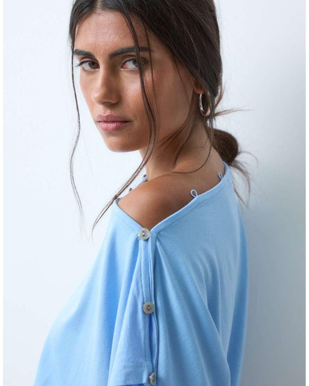 ASOS Blue Multi Way Button Up Top