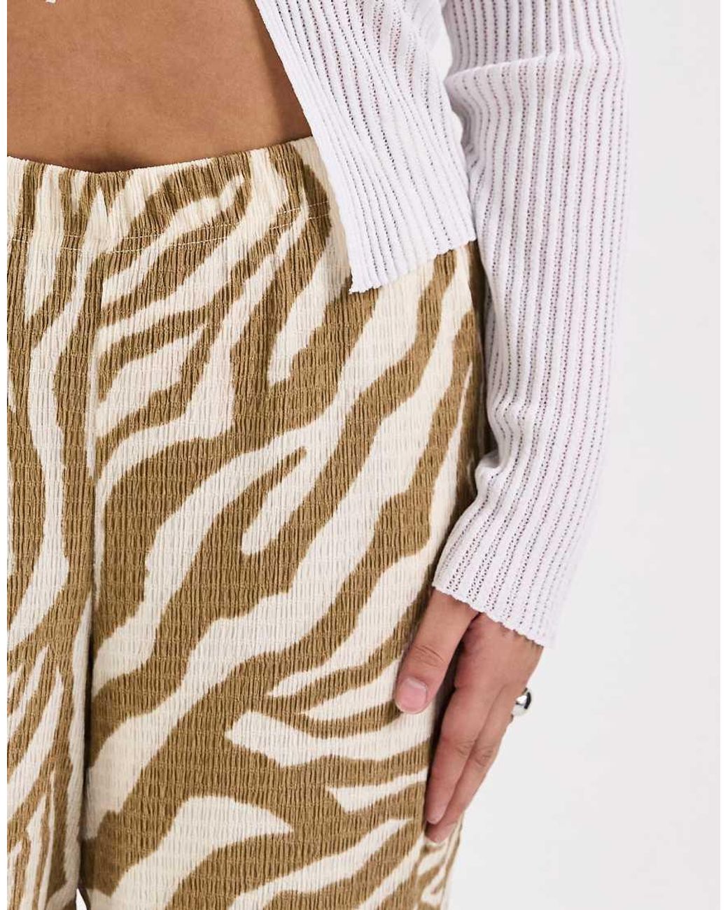 Vero Moda Metallic Wide Leg Textured Jersey Trouser