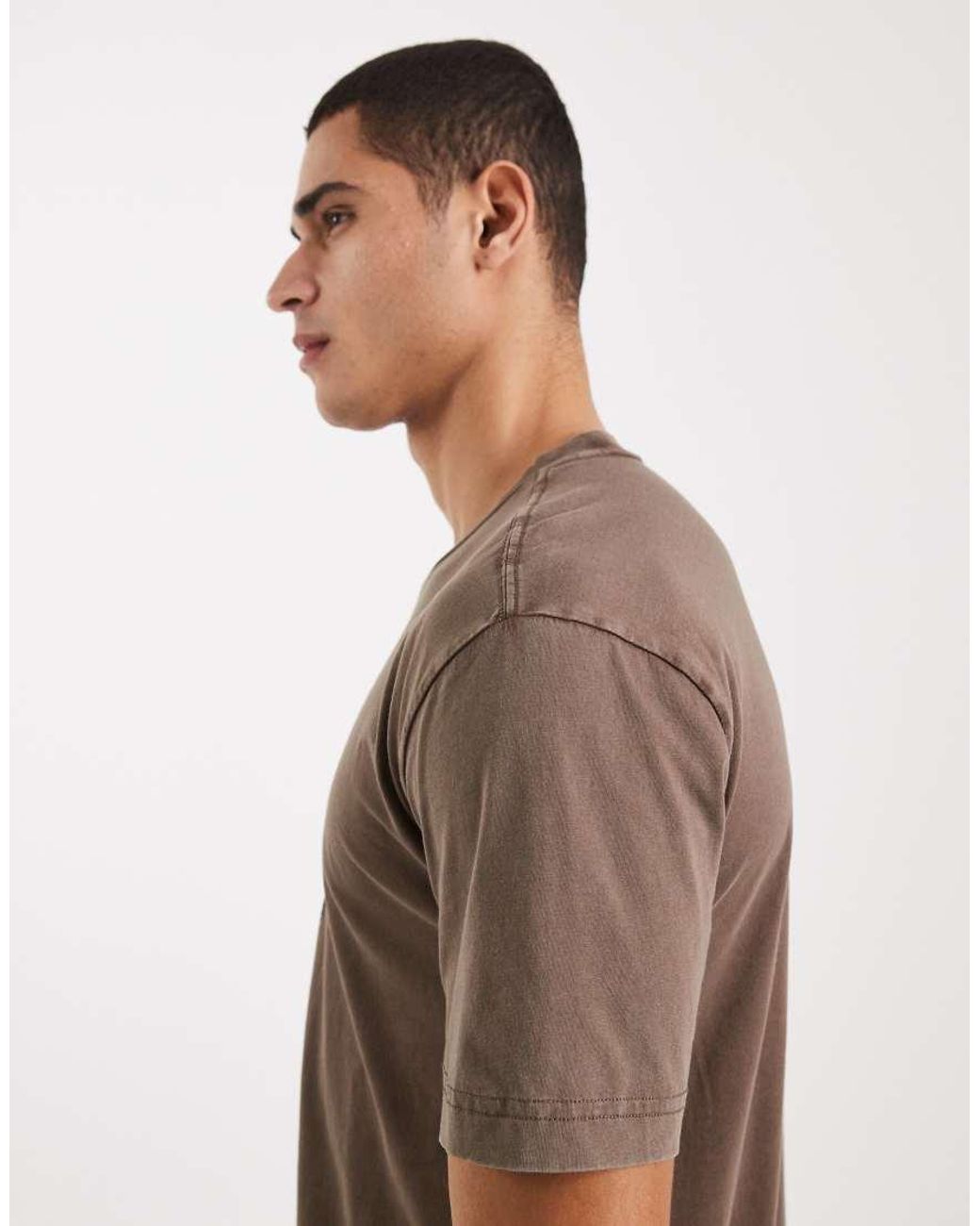 Hollister Brown Boxy Oversized Short Sleeve F1 Mclaren T-Shirt for men