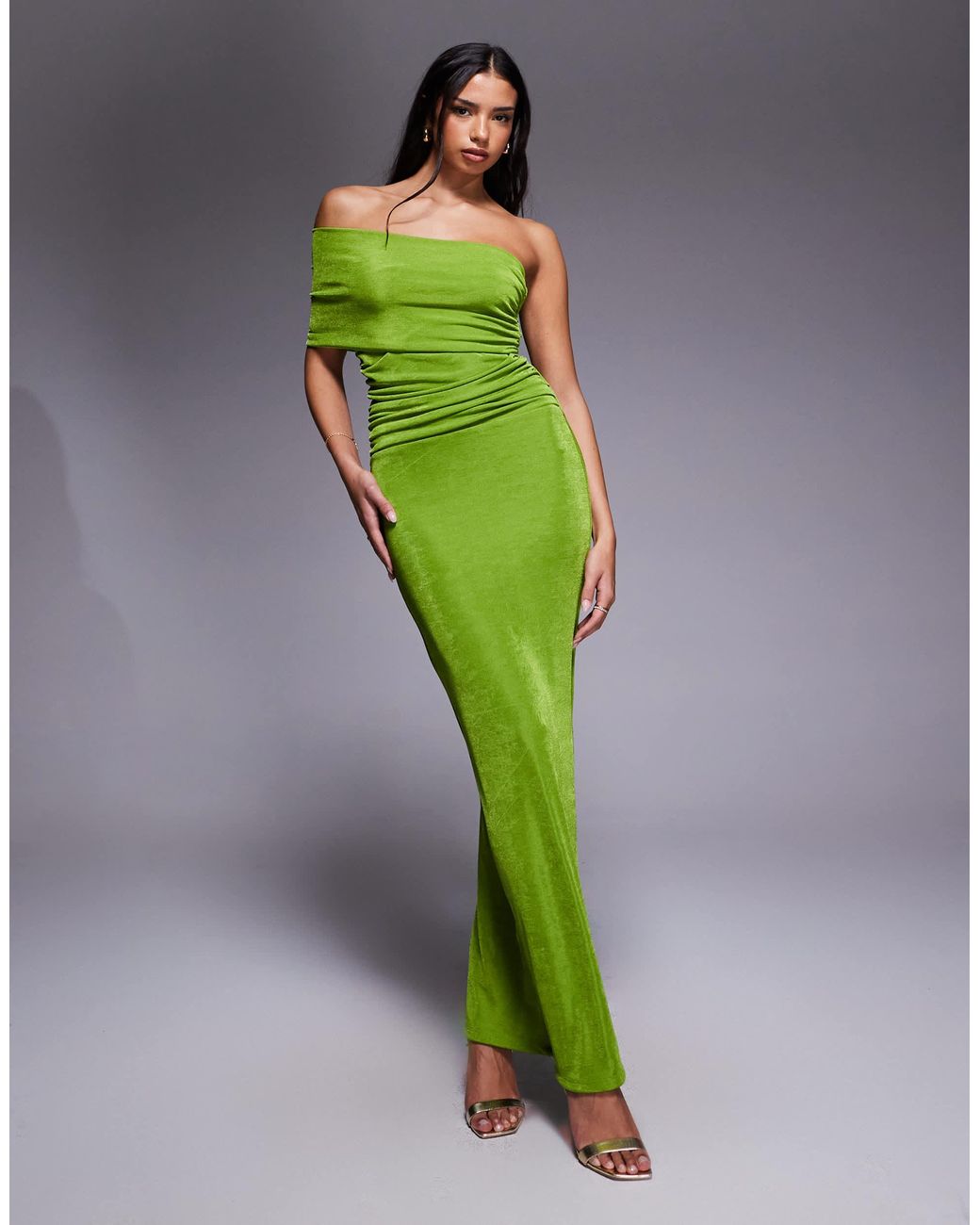 Aria Cove Double Layered Slinky Multiway Bodycon Maxi Dress in Green | Lyst