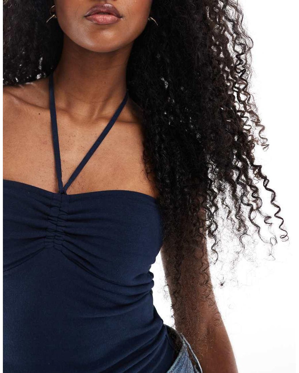 Top A Fascia Allacciato Al Collo E Sul Davanti di Hollister in Blue