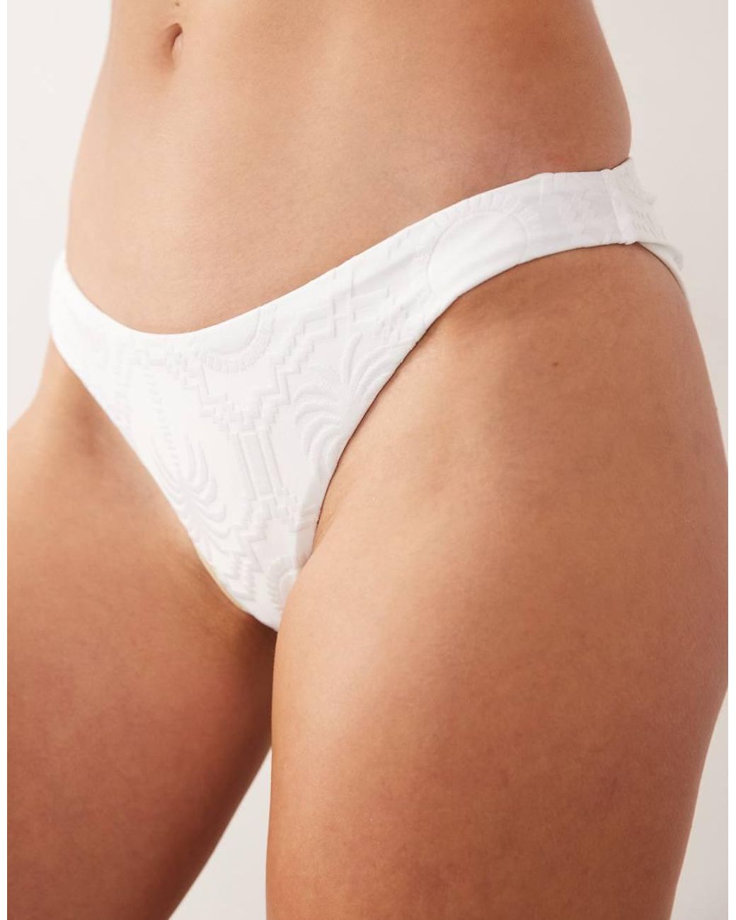 Accessorize White Textured Bikini Bottom