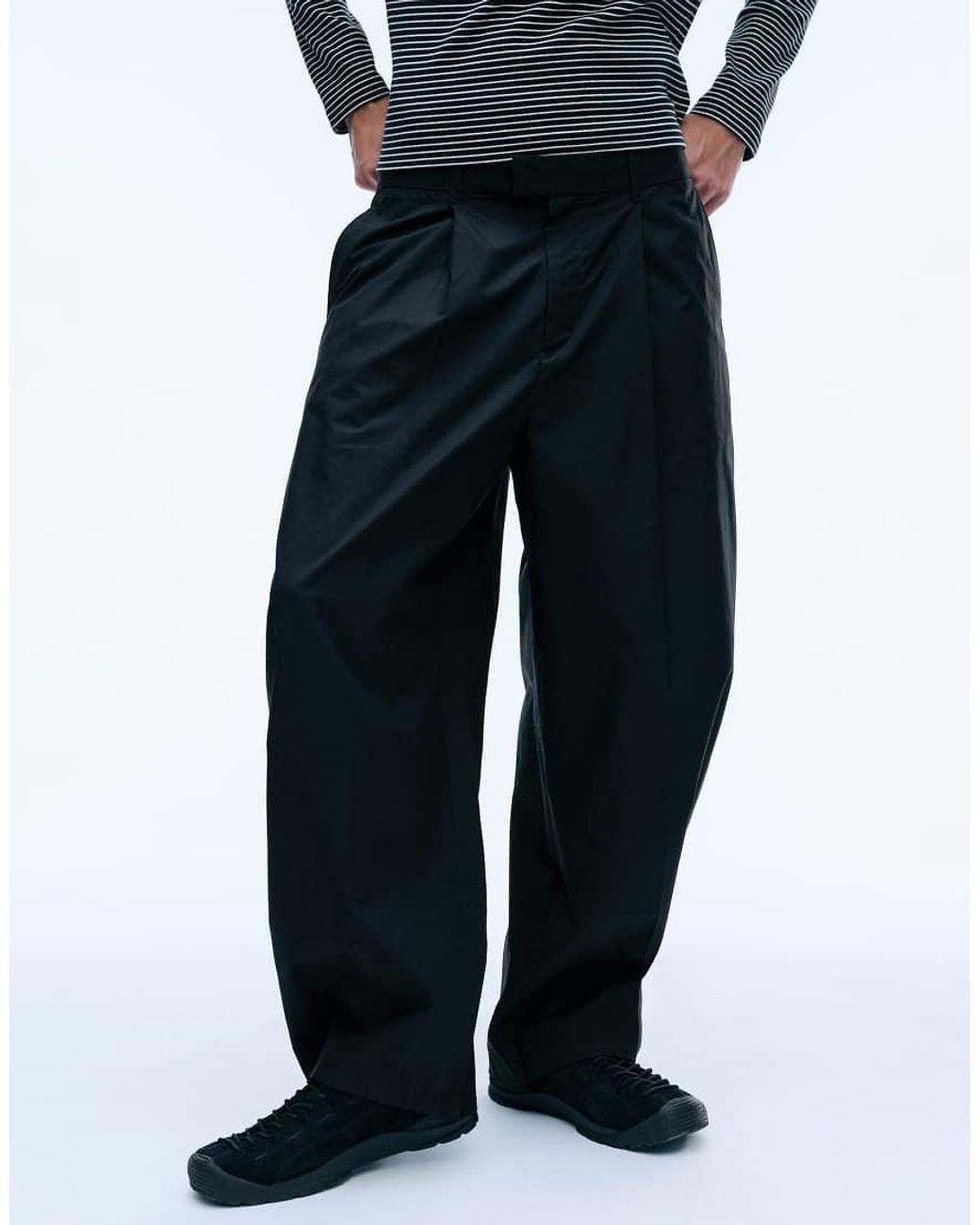 Weekday Blue Barrel Leg Chino Trousers for men