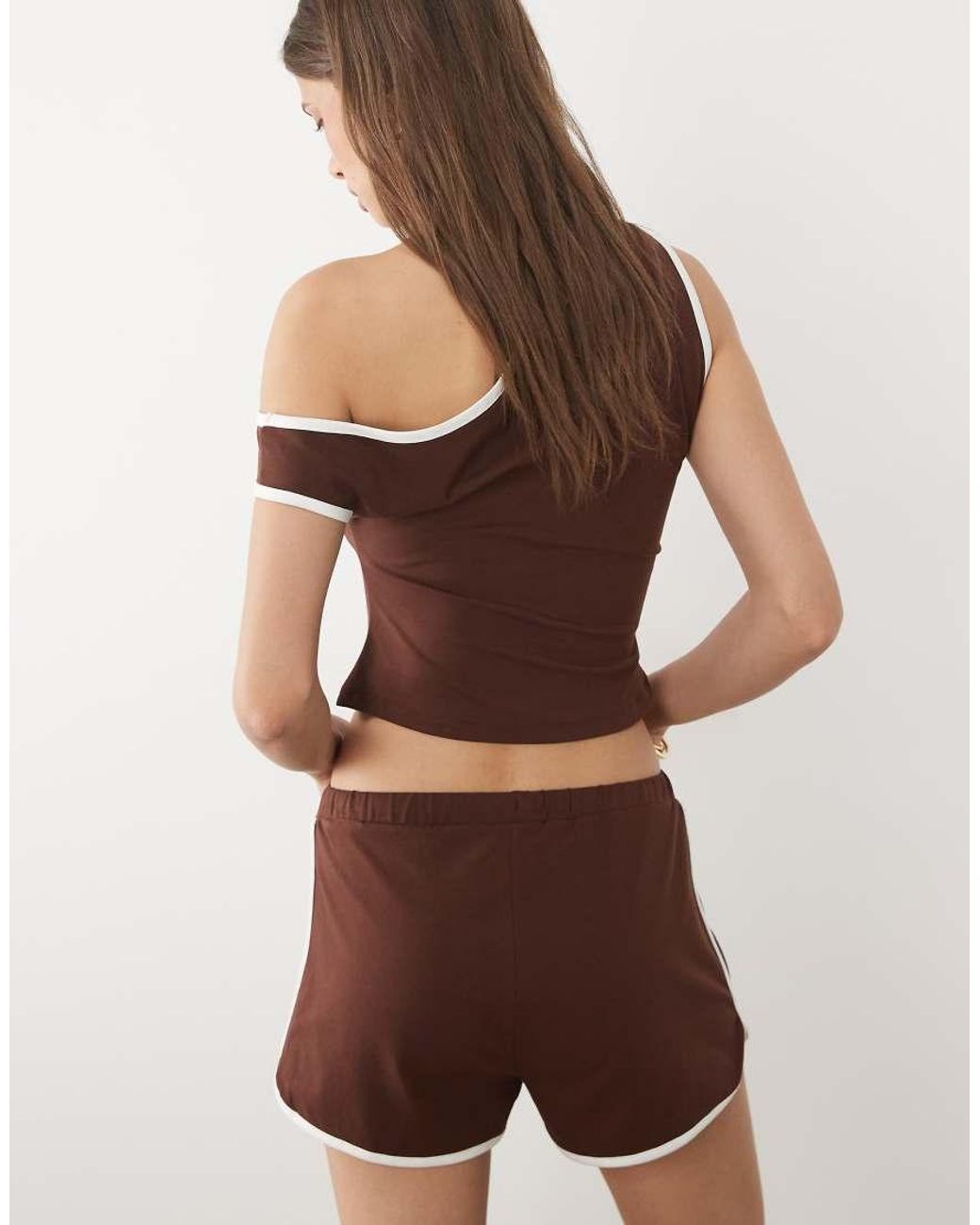 ASOS Natural Shorts With Contrast Trim