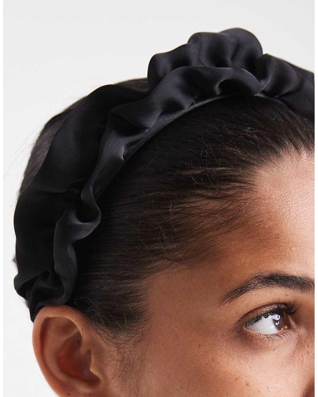 ONLY Black Satin Frill Headband