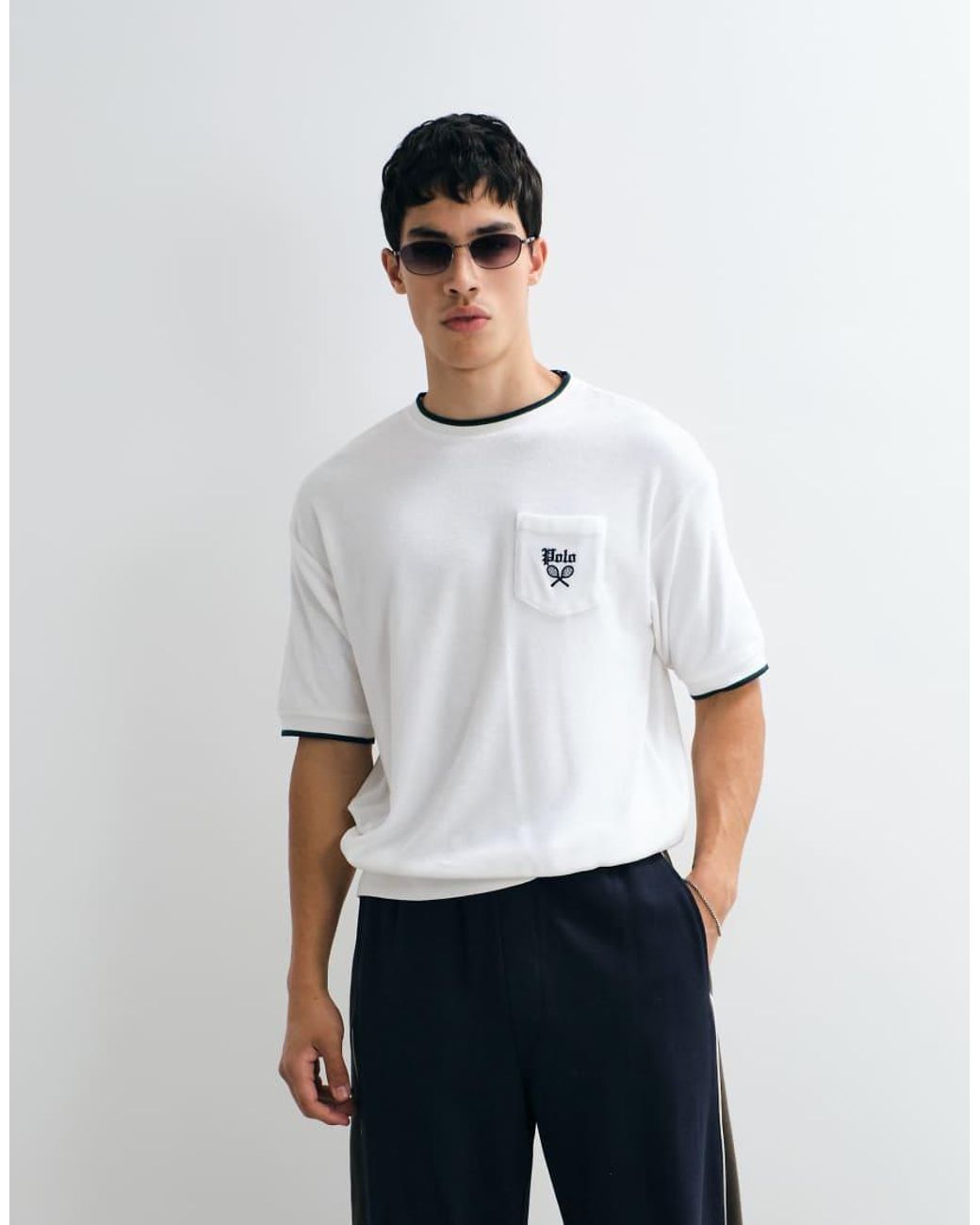 Polo Ralph Lauren White Short Sleeve Terry Relaxed Fit Top for men