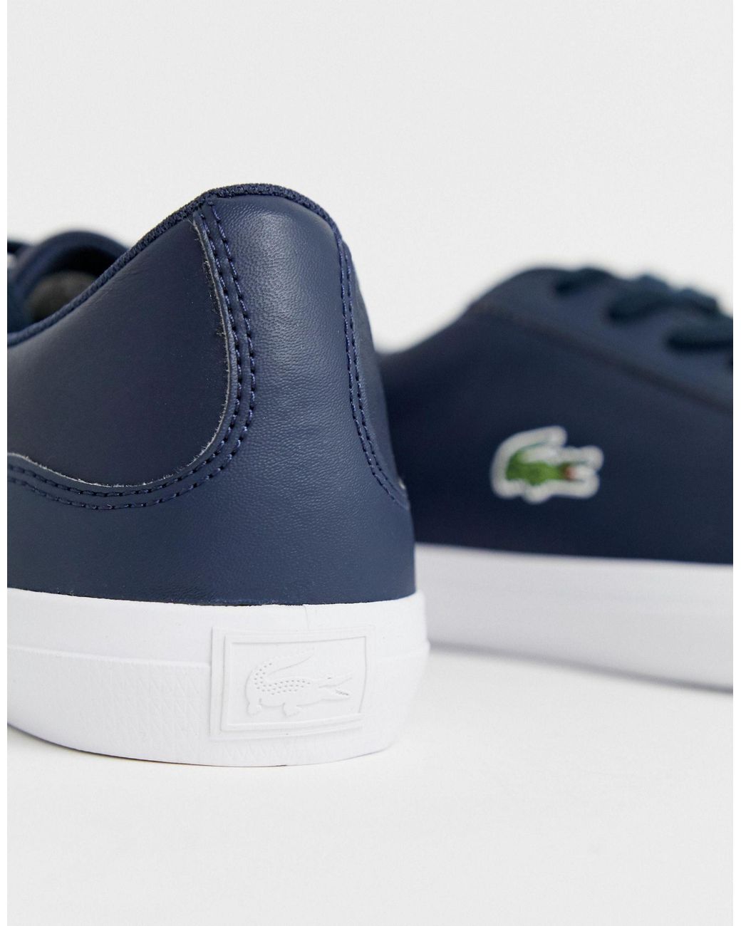 lacoste lerond navy leather