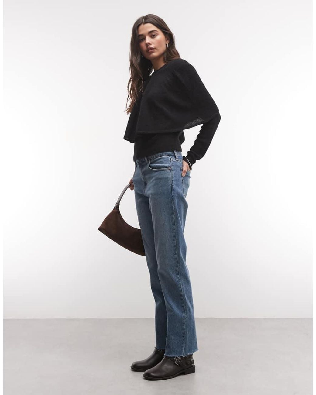 Monki Blue Cape Knitted Cardigan