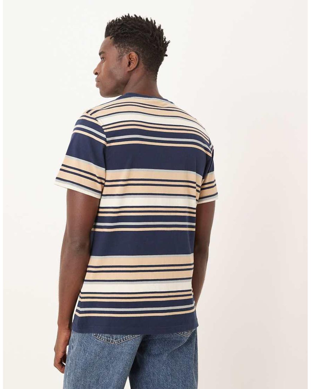 Barbour Blue Aickmen Tailored Striped T-shirt for men