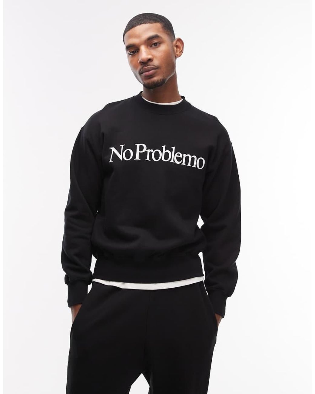 No Problemo Sweatshirt Met Logo in het Black voor heren